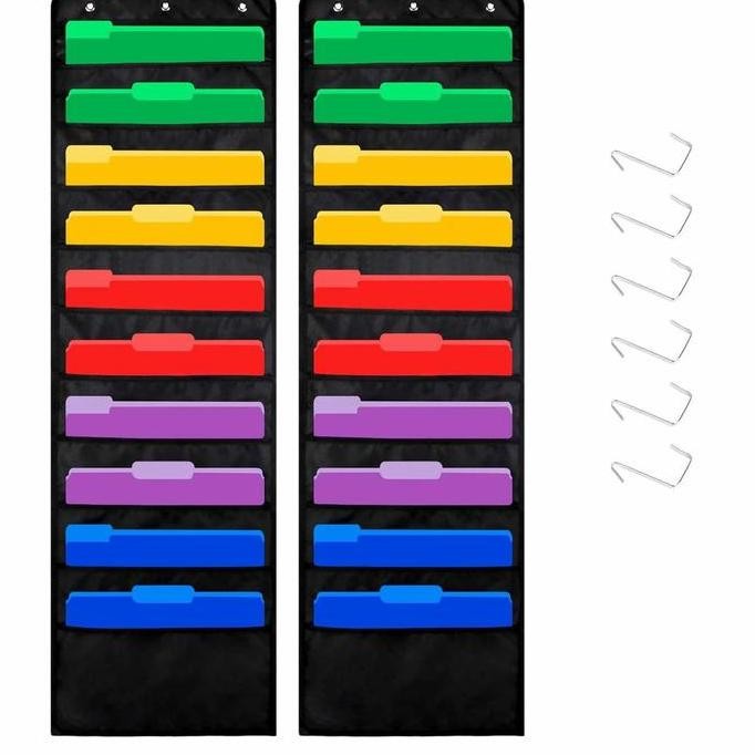 Jual 20 Pockets Hanging File Folders Organizer / Wall Mount Storage ...