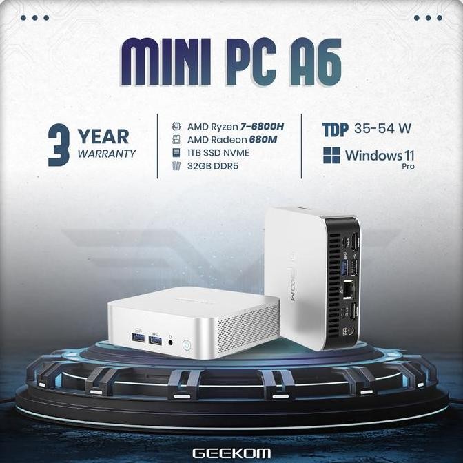 Jual Mini PC Geekom A6 AMD Ryzen 7 6800H Radeon 680M Graphics Ram 64GB ...