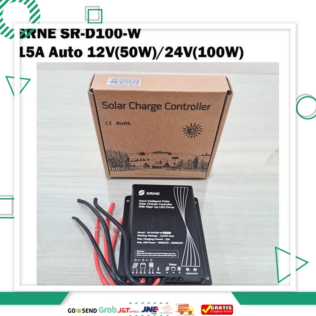 Jual Srne Pju Solar Charge Controller All In One 15A Sr-Dh100 12V 24V ...