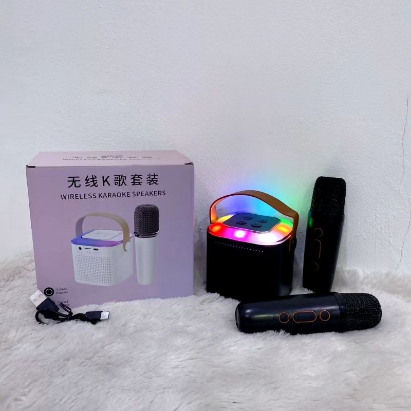 Jual SPEAKER BLUETOOTH Y1 KARAOKE MINI BASS PORTABLE KARAOKE 2 MIC ...