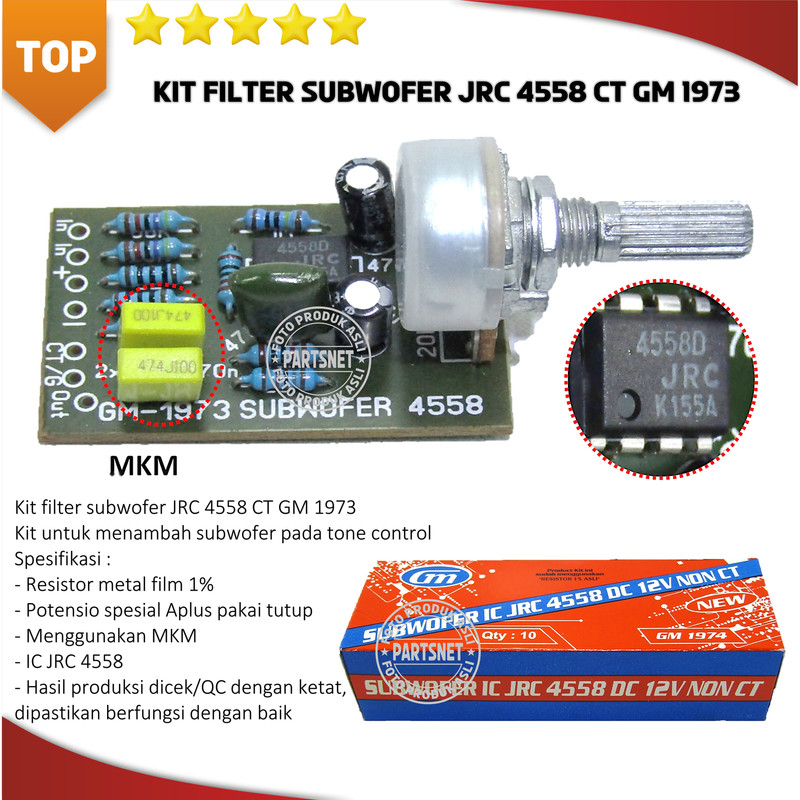 Jual Kit filter subwofer JRC 4558 CT GM 1973 | Shopee Indonesia