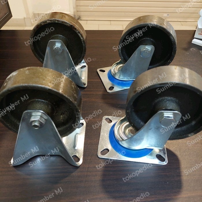 Jual Roda Besi Light Duty 4 inch 1 set | Shopee Indonesia