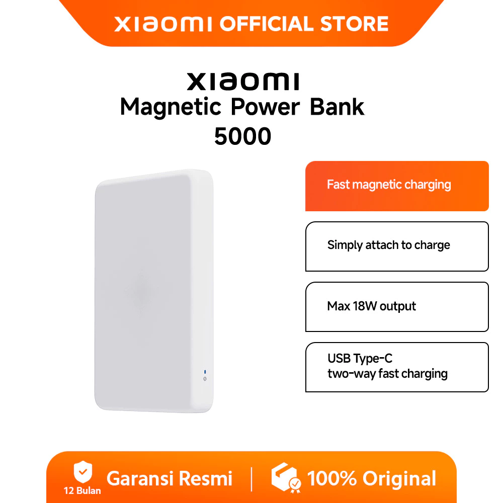 Xiaomi Magnetic Power Bank 5000mAh | Fast Magnetic Charging | Simply Attach to Charge | Max 18W Output
