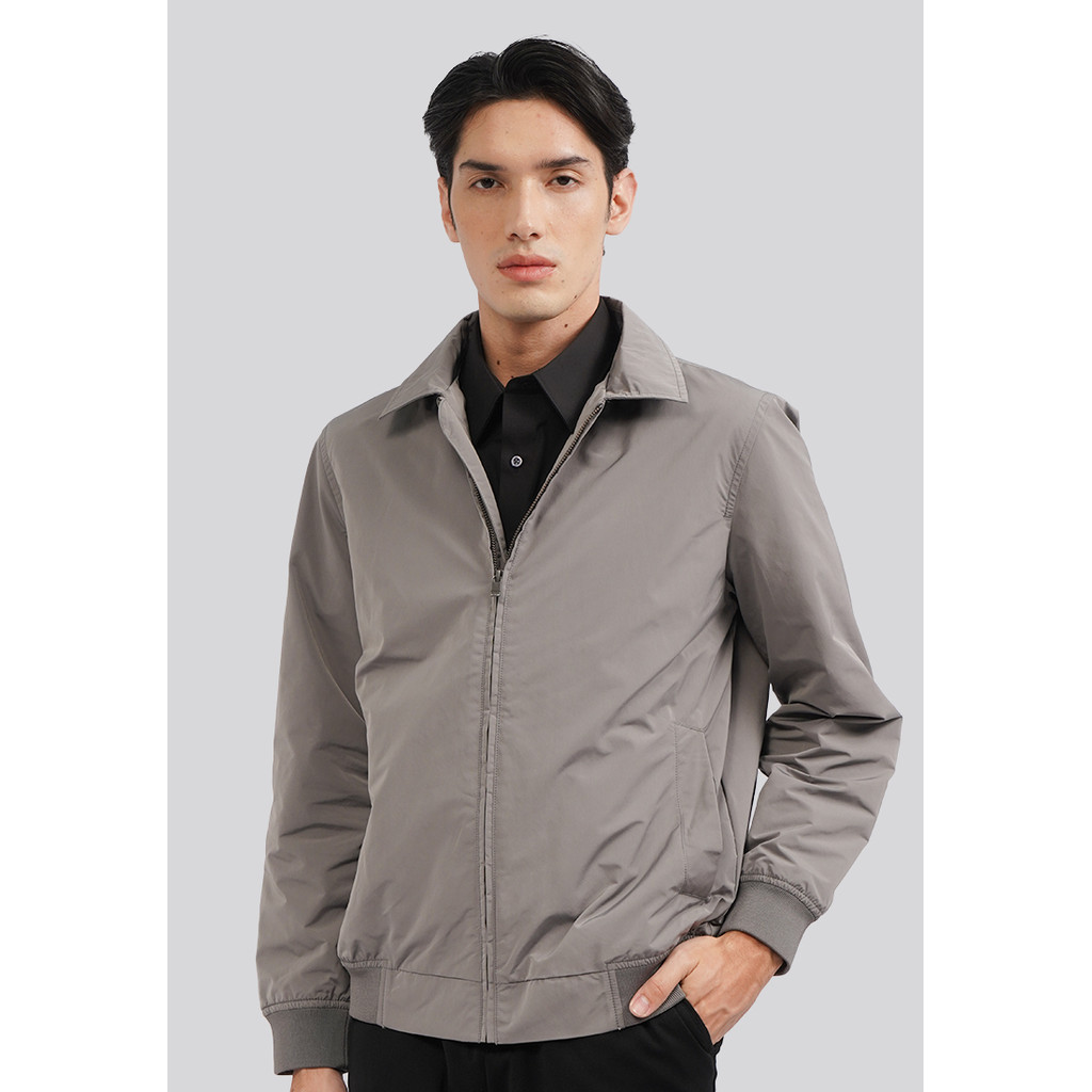 Jual Executive Slim Fit Long Sleeve Collar Jacket Grey | Shopee Indonesia