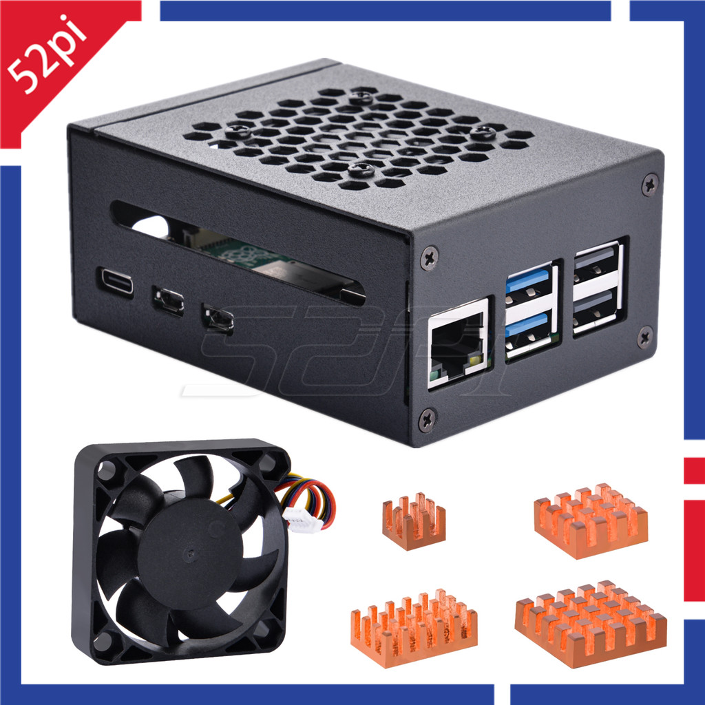 Jual JENNAIRA 52Pi Raspberry Pi 5 Metal Case Kit with Fan Adjustable ...