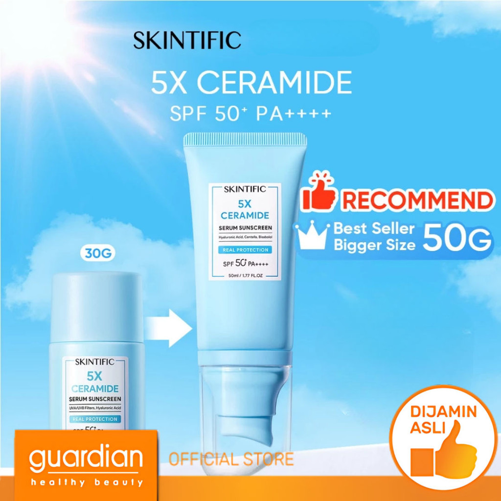 Jual SKINTIFIC - 5X Ceramide Serum Sunscreen 50ml SPF 50+ PA+++ | Sun ...