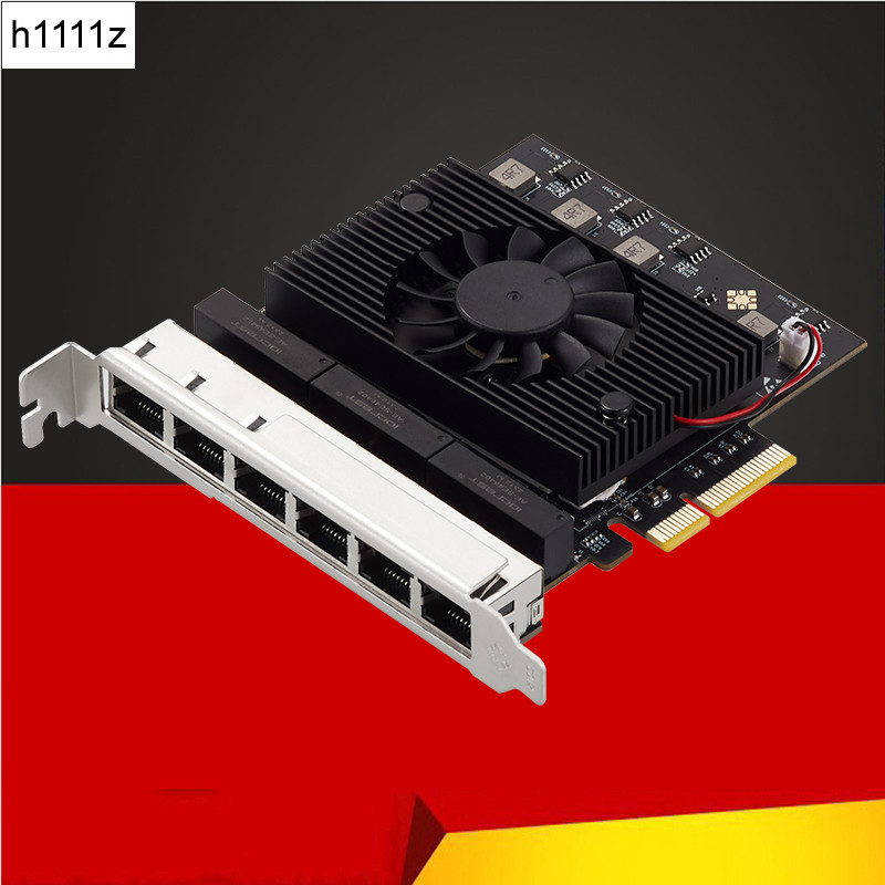 Jual LAGI BERJUANG 6 Port PCI Express Network Card PCIE X4 to 6 Ports ...