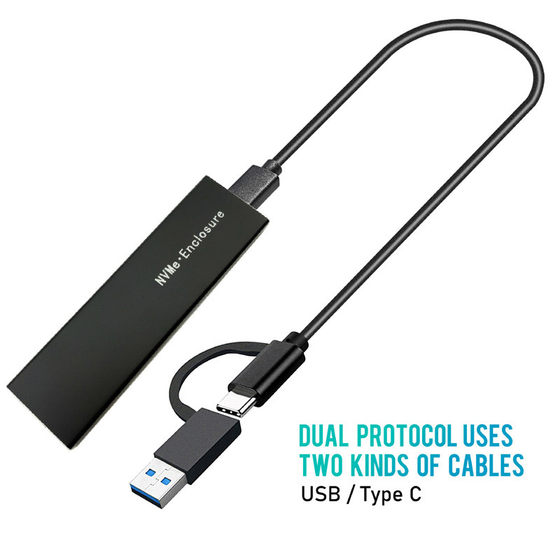 Jual BARU Dual Protocol M2 SSD Case for NVME PCI-E NGFF SATA M.2 SSD ...