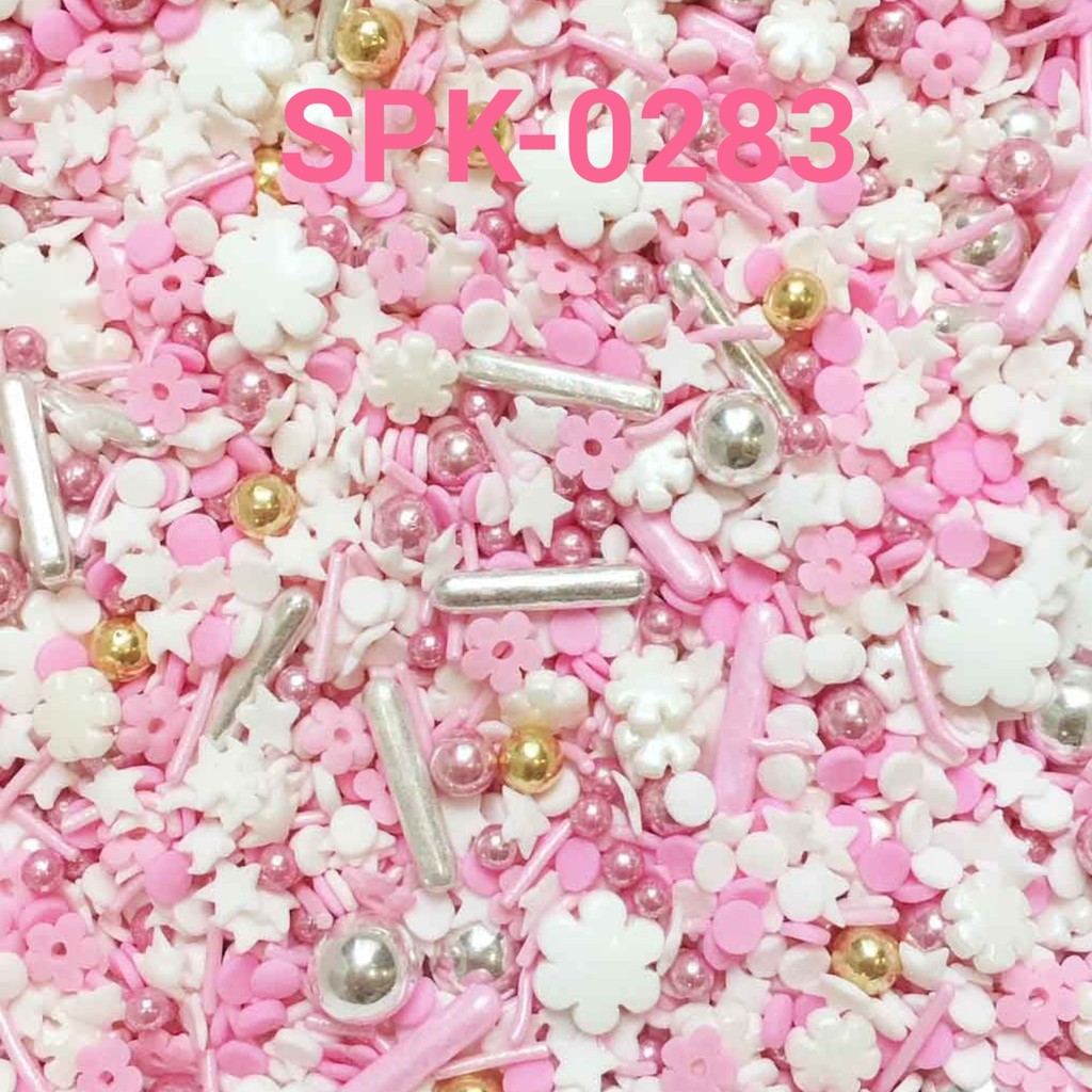 Jual SPK-0283 Sprinkles sprinkle springkel 1kg mutiara bunga pink putih ...