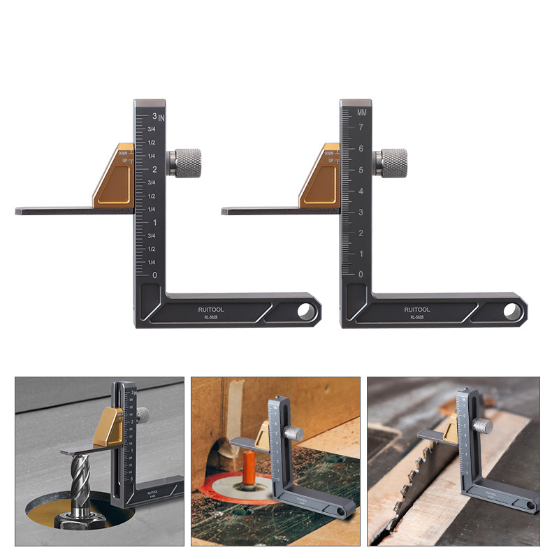 Table Saw Height Ruler - Double Scale Measuring Tool For Woodworking & DIY Projects