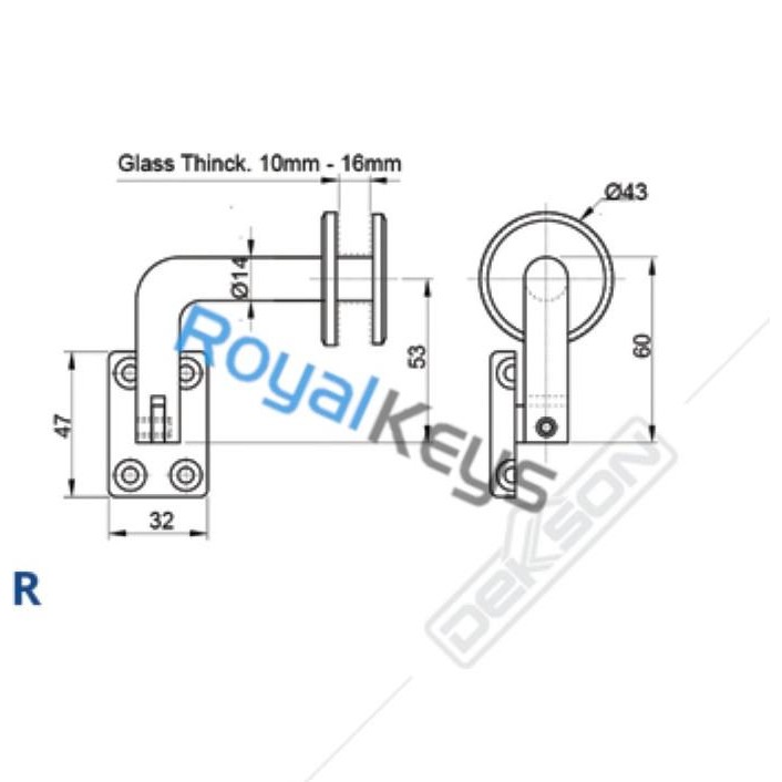 Jual Glass Clamp Banister Railing Tangga Kaca Dekson Dekkson Gh 14-01 ...