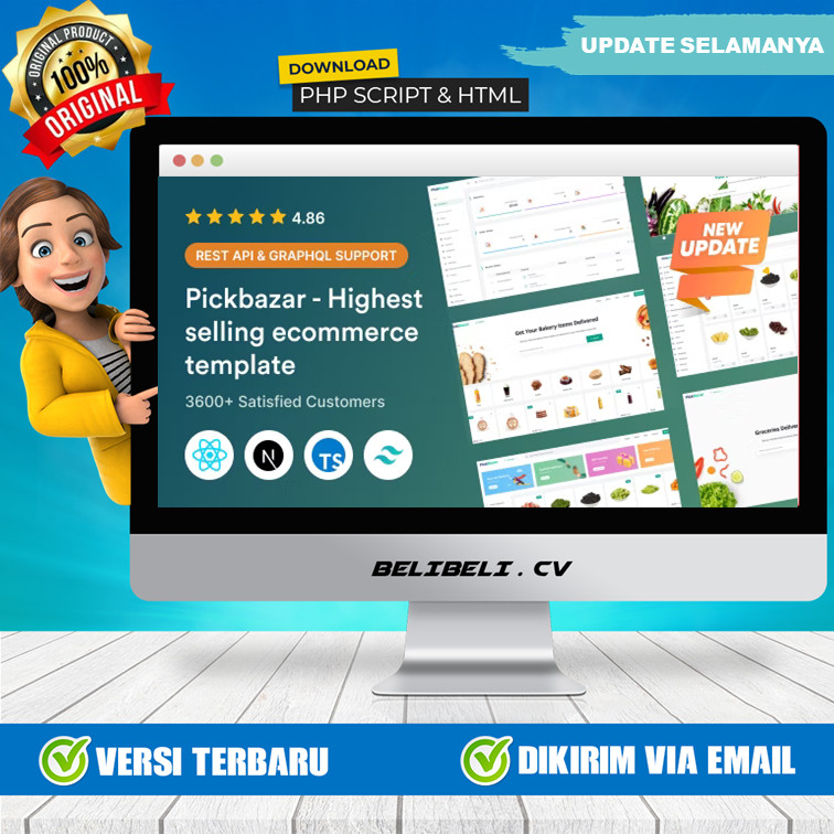 Jual [ Tailwind CSS ] PickBazar - React Ecommerce Template with React ...