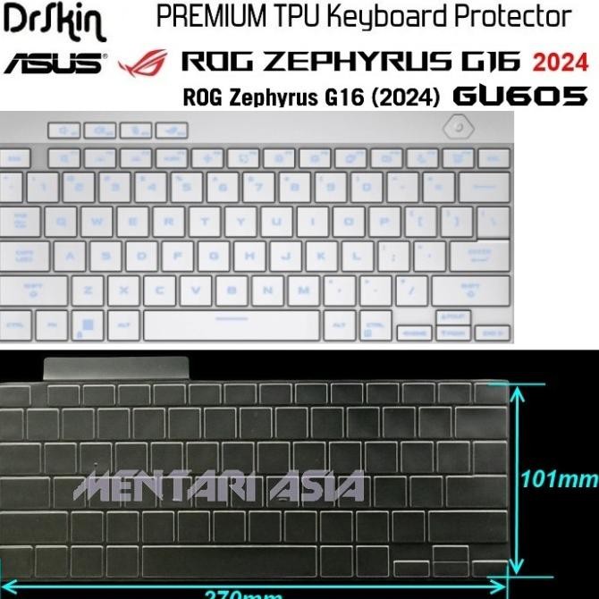 Jual Keyboard Protector Asus Rog Zephyrus G16 2024 Gu605 - Drskin Tpu ...