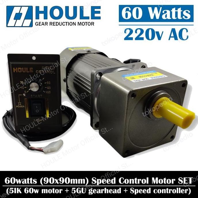 Jual READY HOULE Motor 60W 220v AC 5IK Variable Speed Control Gear ...