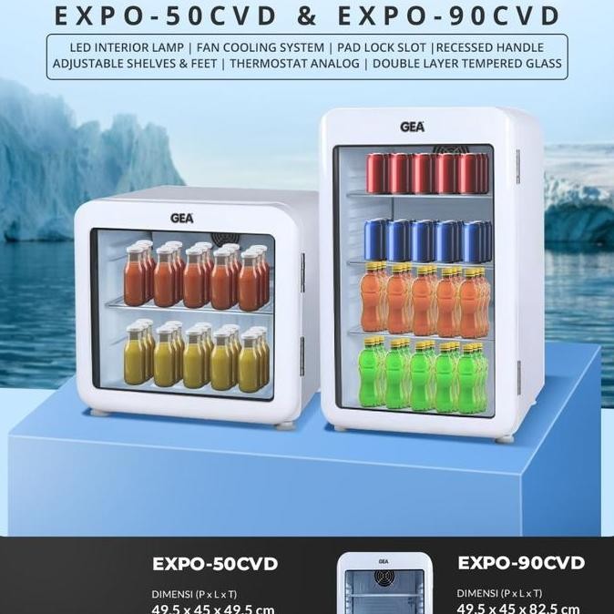 Jual Promo Gea Kulkas Showcase Mini Putih Expo 50 Cvd / 50Cvd Expo50 ...
