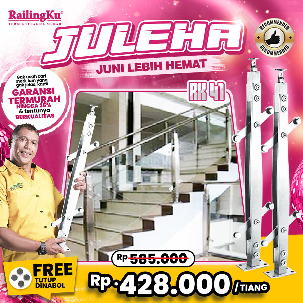 Jual [JULEHA] Railing Tangga Stainless Plate Minimalis Railingku RK 41 ...