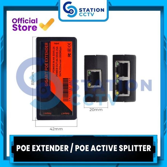 Jual Poe Extender / Poe Active Splitter / Poe Splitter 2 Port 1000Mbps ...