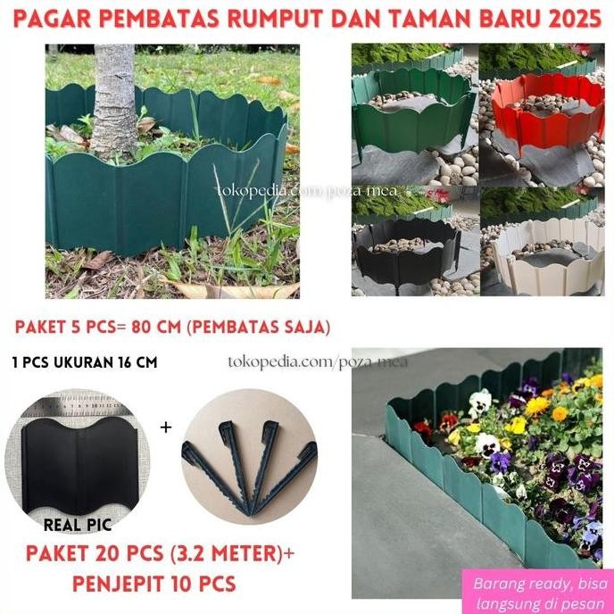 Jual 1 set Pagar pembatas rumput dan taman bahan Polypropyle untuk ...