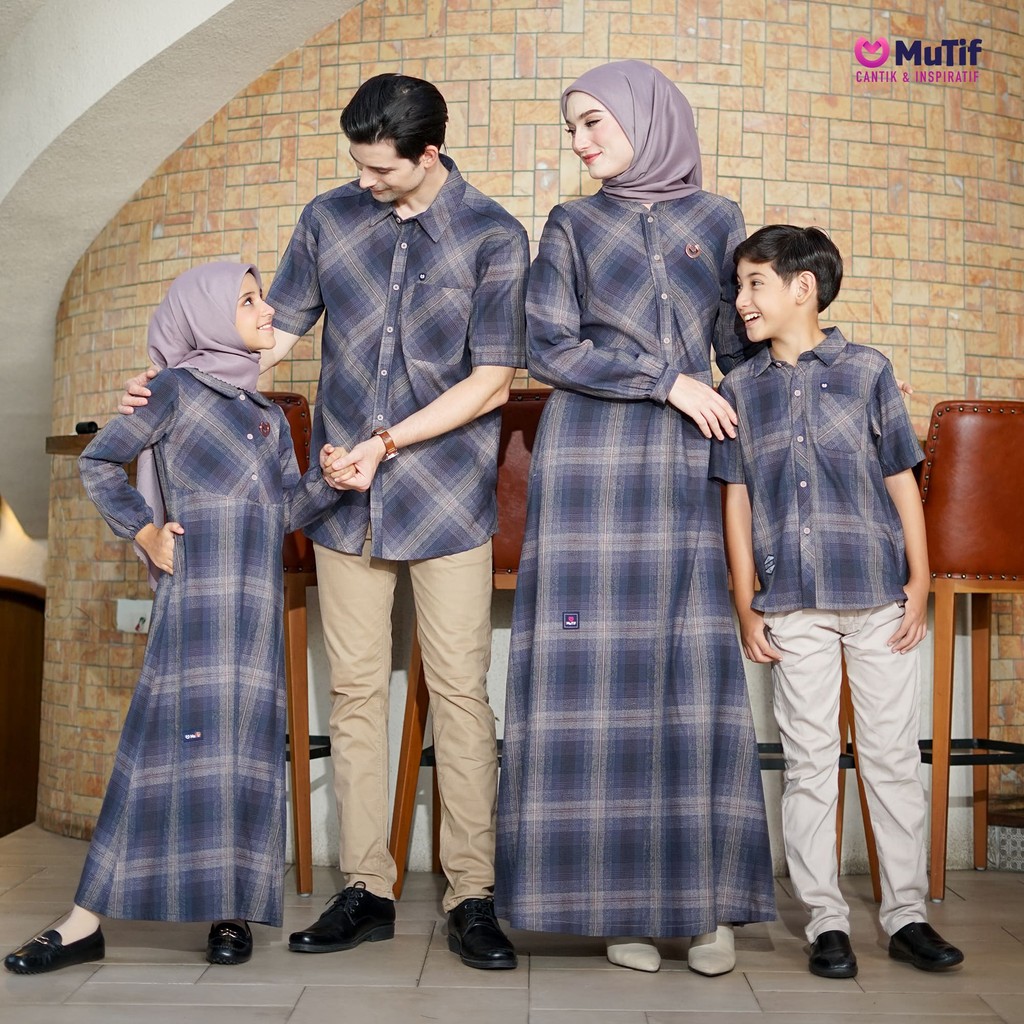 Jual MUTIF Sarimbit Keluarga Alusha Aizand Navy Beige Baju Keluarga ...