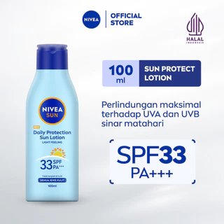 NIVEA Body Lotion Daily Protection Sun SPF 33 100ml - Handbody serum tabir surya melindungi sinar matahari UV bodycare antioksidan melawan radikal bebas melembabkan 24 jam - Hydra IQ, Vitamin C, sunblok harian ringan cepat menyerap dan tidak lengket