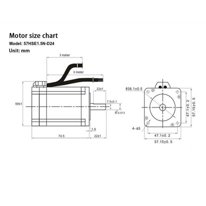 Jual Closed Loop Stepper Motor Nema 23 1.5 Nm With Driver Encoder Cable ...