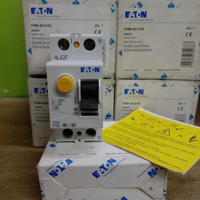 Interruttore Differenziale Eaton PFIM-40/2/003-A-MW - 2 Poli, 40A, Sensibilità 30mA, Per Protezione Persone - Foto 1