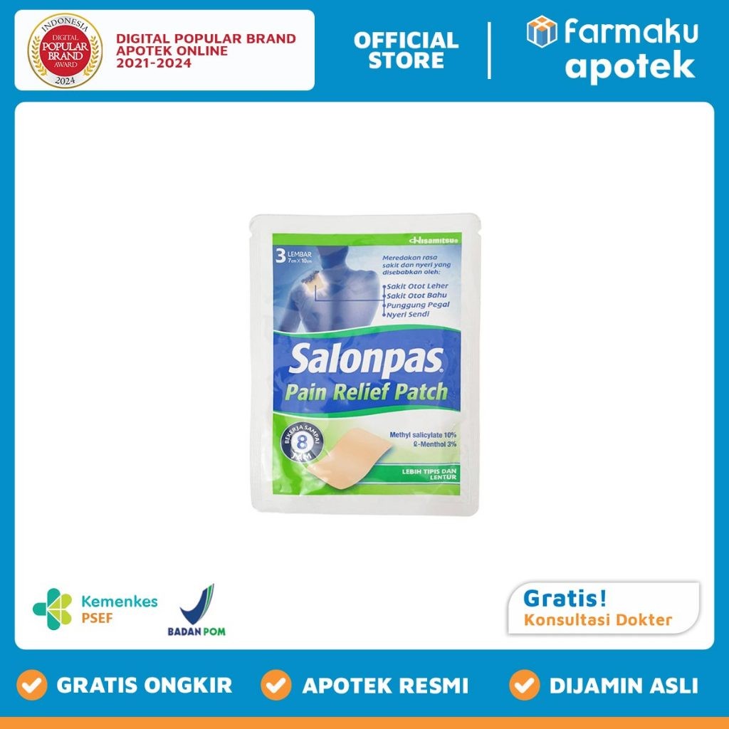 Jual Salonpas Pain Relief Patch Sachet 3 Lembar - BYM | Shopee Indonesia
