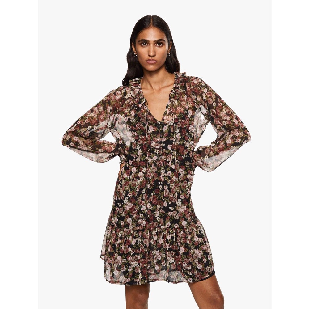 Jual MANGO - DRESS ROSES - BLACK - XS | Shopee Indonesia