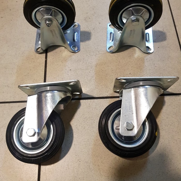 Jual Roda Troli Karet Ranger 4 inch 2Muter 2Mati | Shopee Indonesia