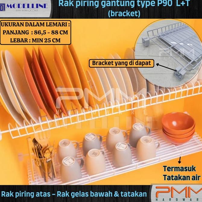 Jual Rak Piring Gantung + Rak Gelas + Tatakan 90 Cm Merk Modeline P90L ...