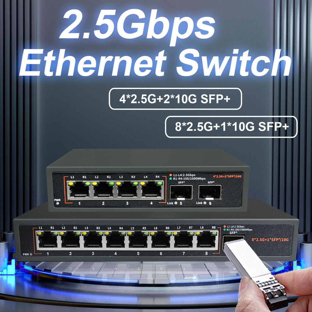 Jual TKS 2.5G Ethernet Switch 4 Port 8 Port Network Switch Unmanaged ...