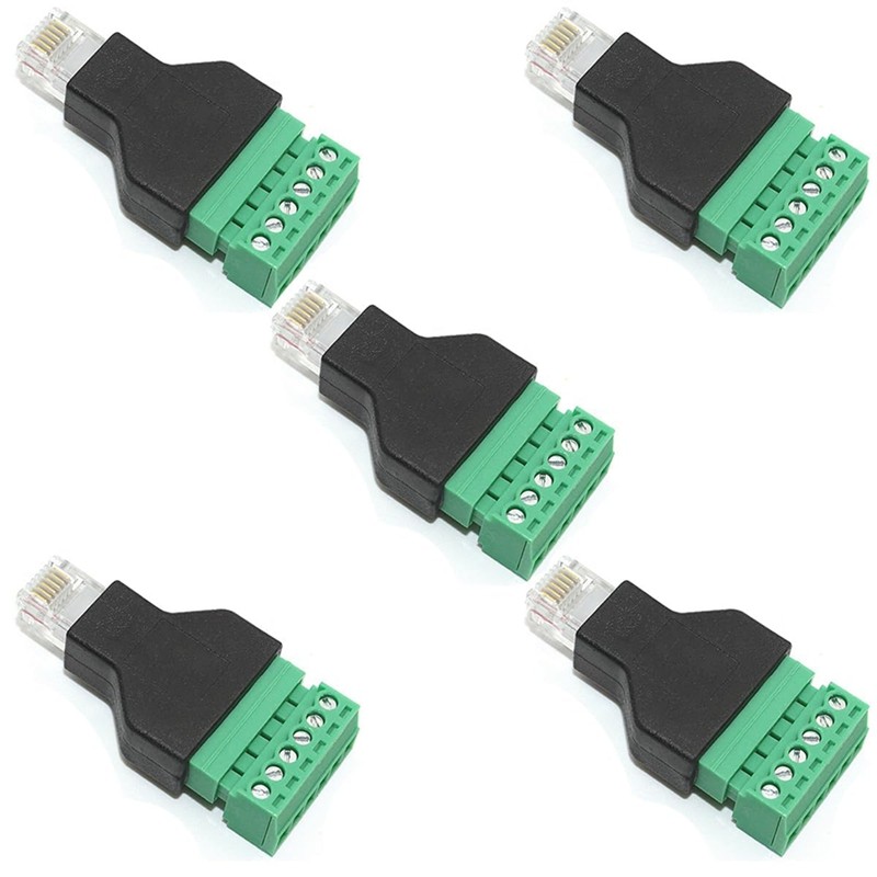 Jual MADURAJAYYA Retail 5 Pcs RJ12 Male To 6 Pins Screw Terminal Block ...