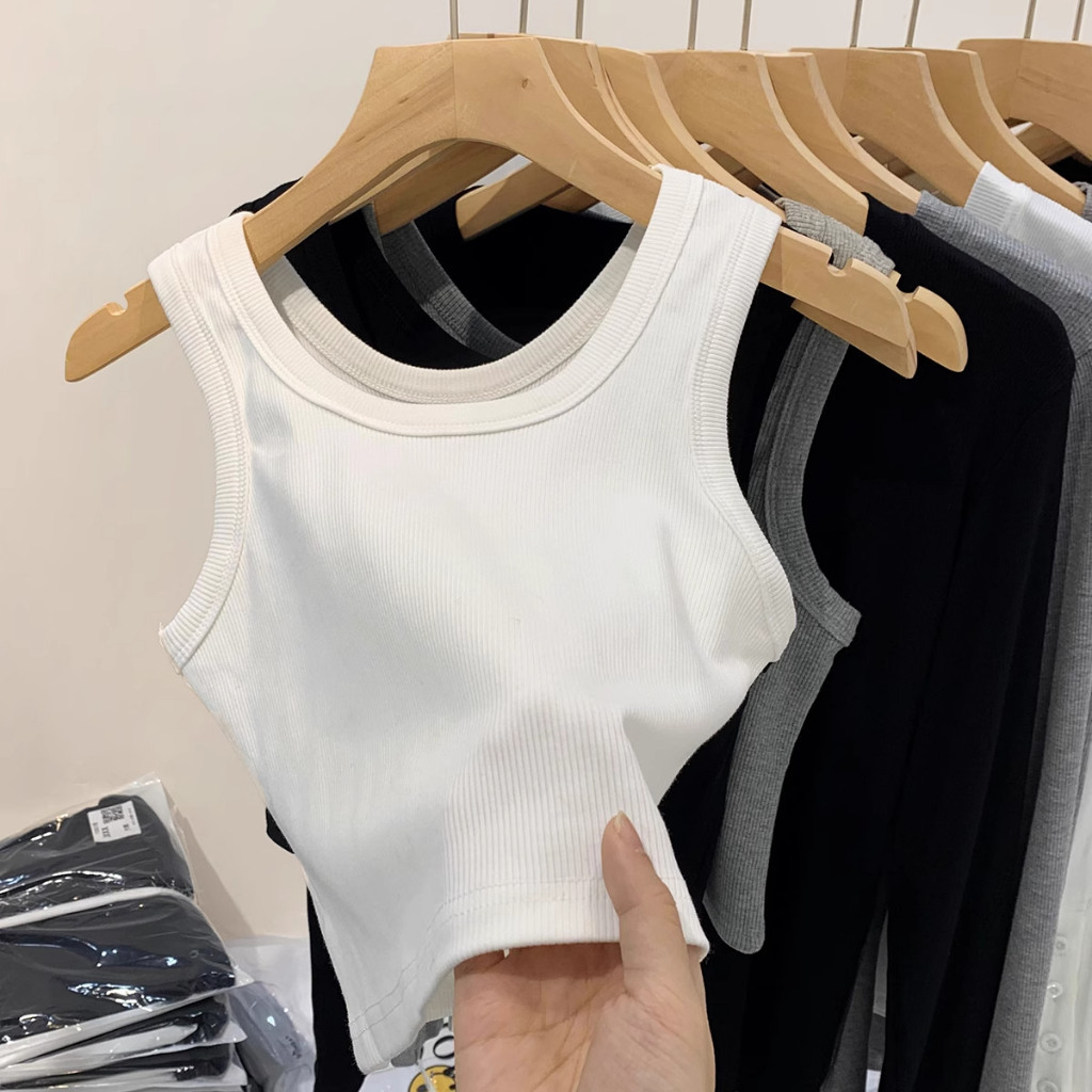 Jual Atasan rompi stretch abu-abu/Dongdaemun Korea Selatan | Shopee ...