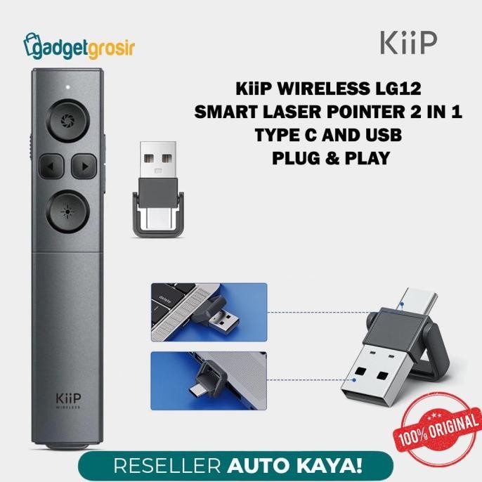 Jual Kiip Lg12 Smart Laser Pointer 2 In 1 Type-C And Usb Receiver ...