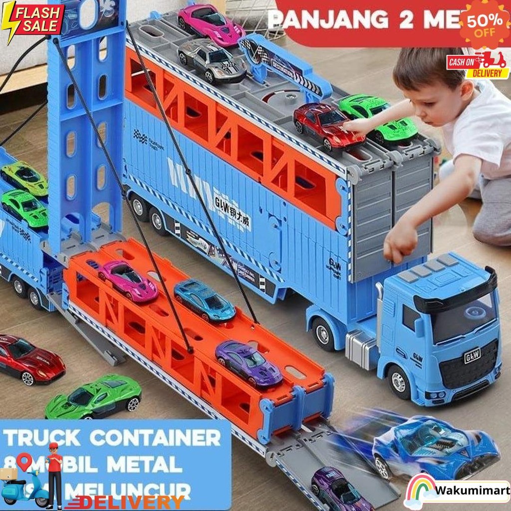Jual [Capt] Mainan Anak Kendaraan Mainan Mobil Truk Container Deformasi ...