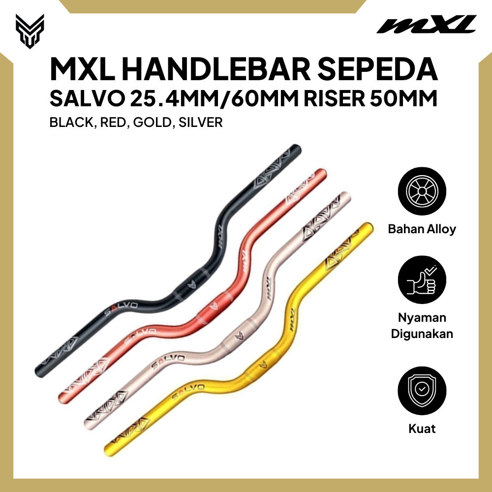 Jual MXL Handlebar Stang Sepeda Salvo 25.4 600 Riser 50mm Steering ...