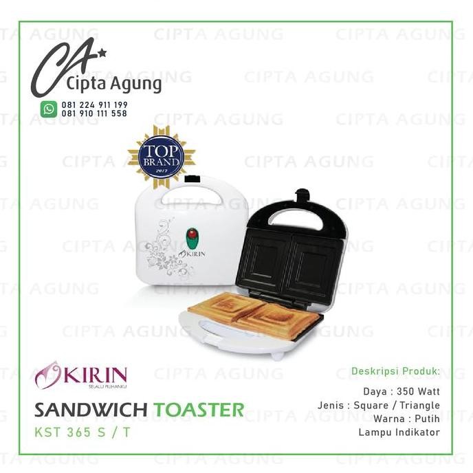 Jual Tersedia KIRIN KST 365 KST-365 S / T SANDWICH TOASTER SQUARE ...