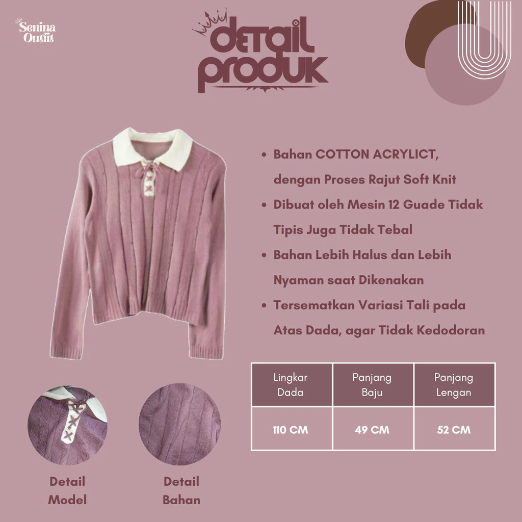 Foto 4 One Set 3 in 1 Korean Style ( Blouse Rajut - Oro Pants - Jilbab ) Setelan Wanita Kekinian - SO63 | 016