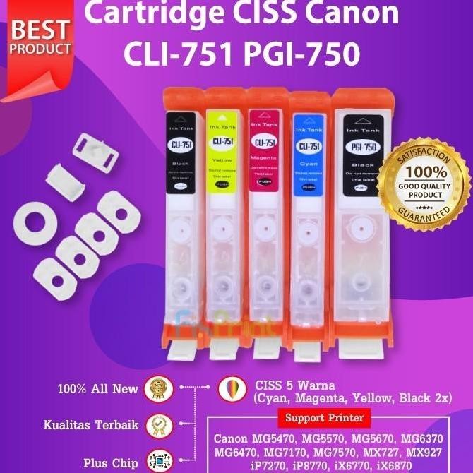 Jual Cartridge Tinta Infus 750 751 Pgi750 Ciss Ix6870 Ip7270 Ip8770 ...