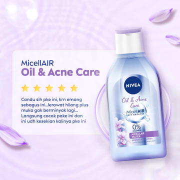 NIVEA Micellar Water MicellAir Oil Acne Care 400ml Pembersih Make Up Aman Untuk Kulit Berminyak