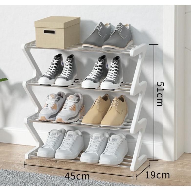 Jual Rak Sepatu Sandal Model Z Shoes Rack Susun 3 4 Warna Rakitan Shape ...