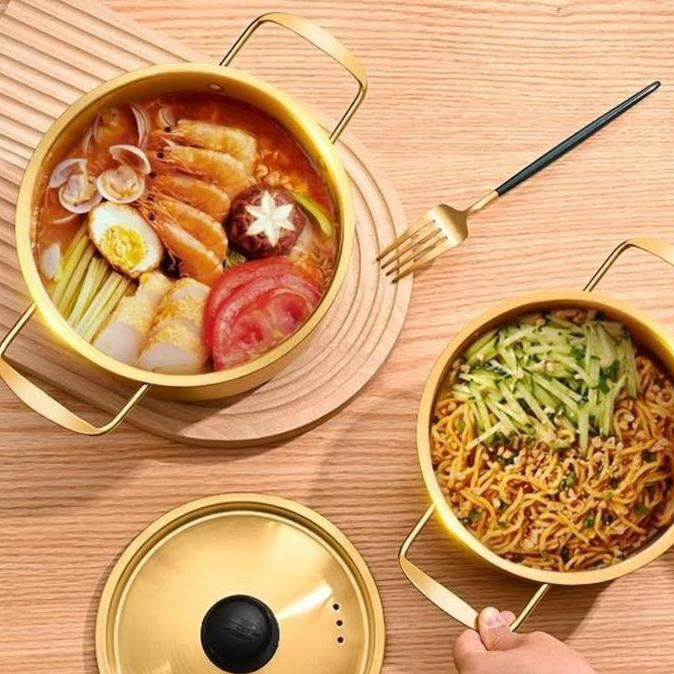 Jual Panci Ramyun Korea Gold 18cm / Wajan Rebus Memasak Mie Ramen ...