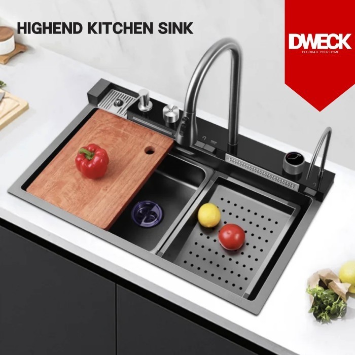 Jual Modern Kitchen Sink Luxury Black 1 Bowl Stainless Steel 304 ...
