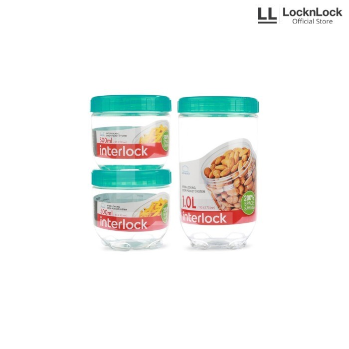 Jual NEW LocknLock Toples Makanan Interlock Set 3PCS (INL301S1 ...