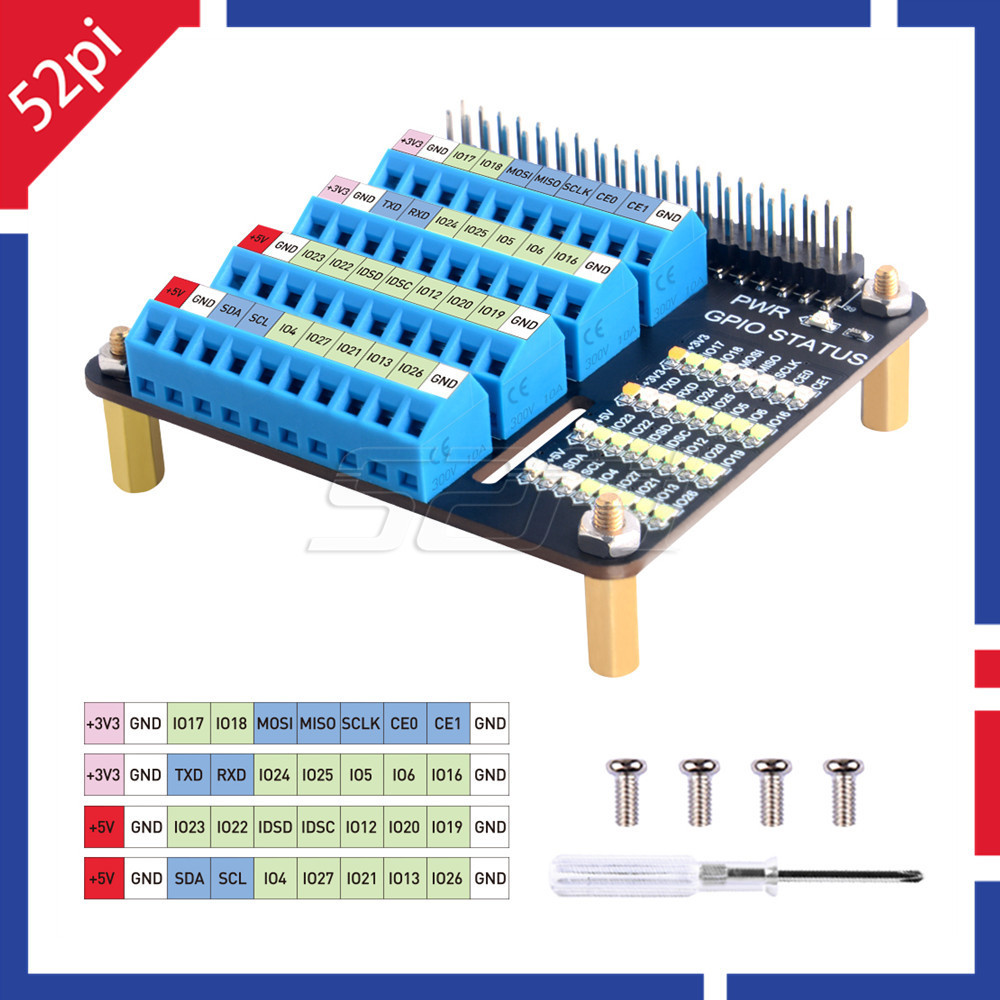 Jual Baru Raspberry Pi 4 GPIO Expansion Extension Board Screw Terminal ...