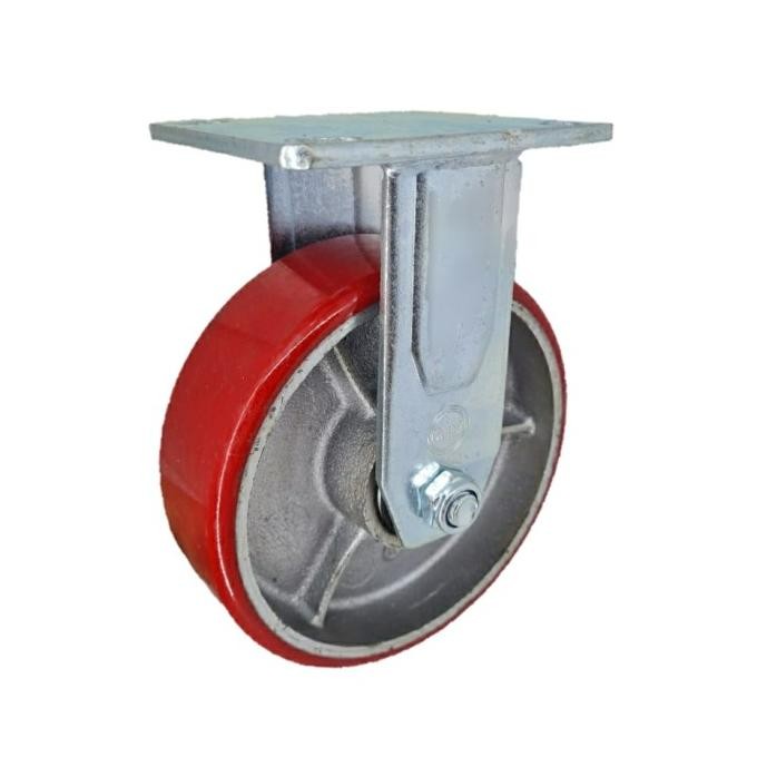 Jual Roda PU Flat Besi Cor Heavy Duty CASTER TAIWAN 6