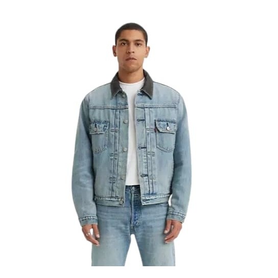 人気STUSSY xLevi's EMBOSSED TRUCKER JACKET Stussy x Levi's Embossed Trucker Jacket