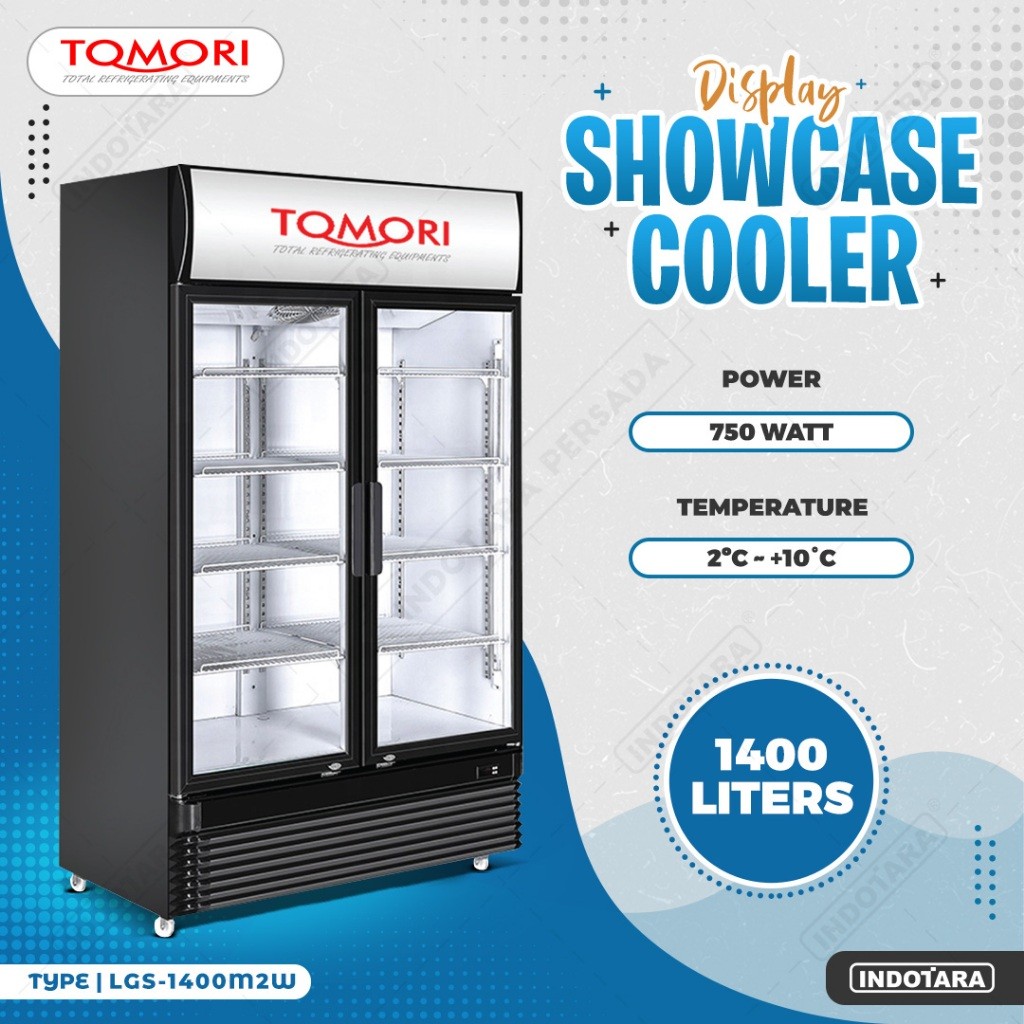 Jual Tomori Display 2 Pintu / Showcase Cooler 1400 Liter - Black