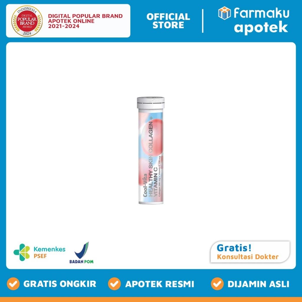 Jual Cool-Vita Effervescent Healthy Skin Collagen + Vitamin C Botol 10 ...