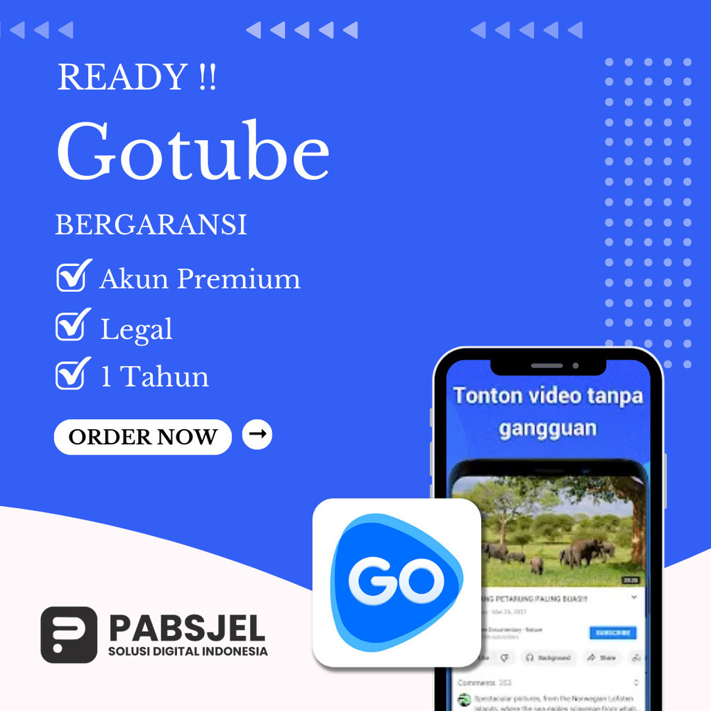 Jual GoTube Premium 1 Tahun Full Garansi Termurah (Proses Cepat